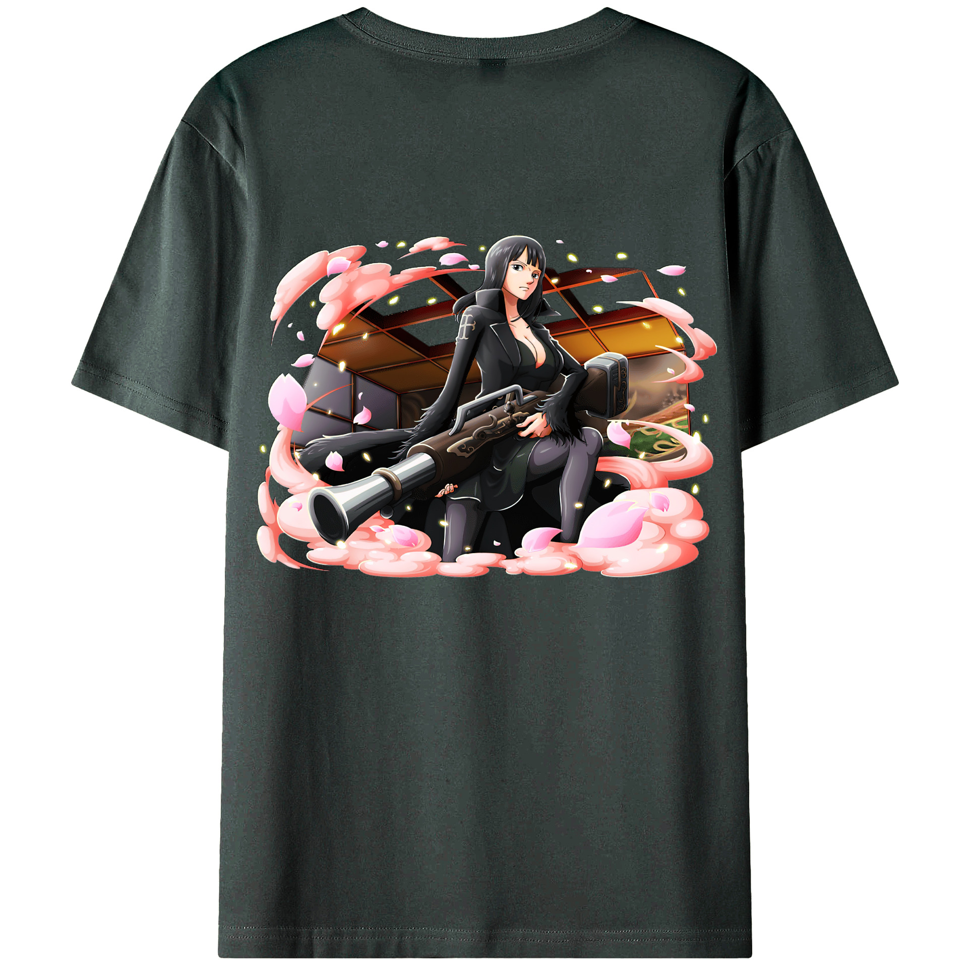 ワンピース ニコ・ロビン ONE PIECE Nico Robin 綿100％ メンズ半袖Tシャツ（バックプリント） 通気性